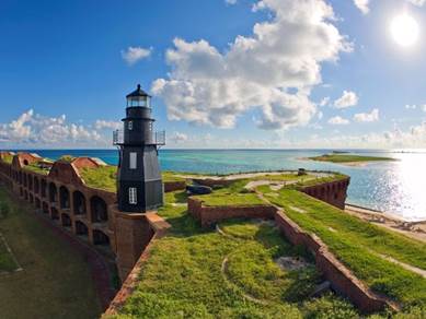 Fort Jefferson lighthouse, Dry Tortugas National Park, fitted with Brandywine stainless shutter hardware