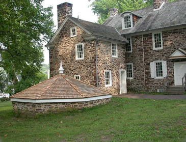 Pennsylvania stone farmhouse with working shutters